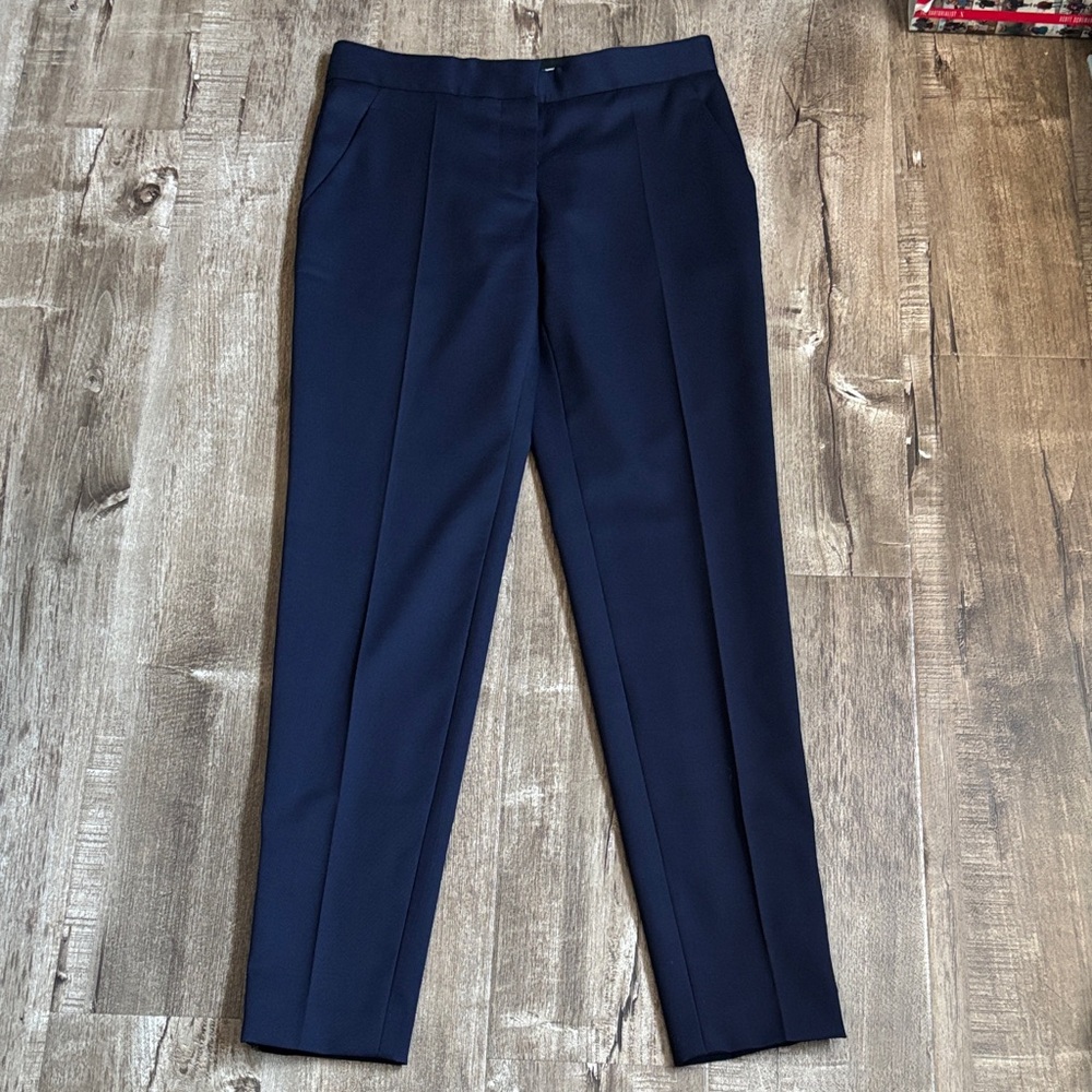 Stella McCartney Navy Blue Wool Zip Ankle Trousers